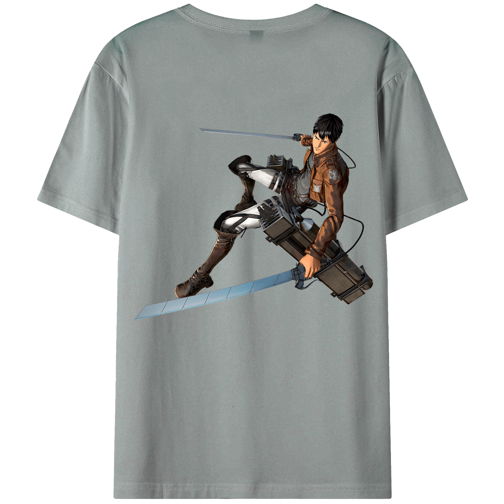（画像用） 進撃の巨人 ベルトルト・フーバー Attack on Titan Bertholdt Hoover 綿100％ メンズ半袖Tシャツ（バックプリント） 通気性